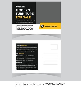 Real state  Postcard design template. Postcard real estate Or Morden Home Sale Postcard Template Design