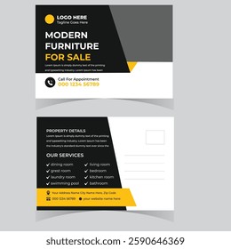Real state  Postcard design template. Postcard real estate Or Morden Home Sale Postcard Template Design