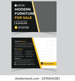 Real state  Postcard design template. Postcard real estate Or Morden Home Sale Postcard Template Design