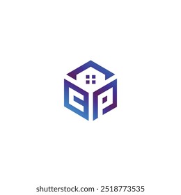 Real state vector logo template design . Gradient real state logo