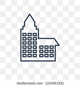 Real state vector outline icon isolated on transparent background, high quality linear Real state transparency concept can be used web and mobile