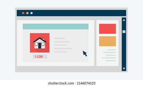 Real state Website page sales Interface. online internet sales. 