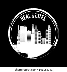 real states design over black background vector illustration