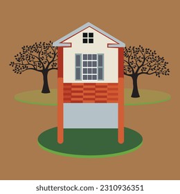 real stead home, House, vector.