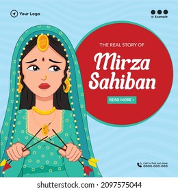 Real Story Of Mirza Sahiban Banner Design Template.