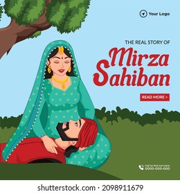 Real Story Of Mirza Sahiban Banner Design Template.