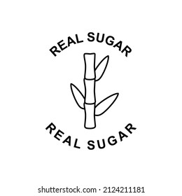 Real sugar label icon in black line style icon, style isolated on white background