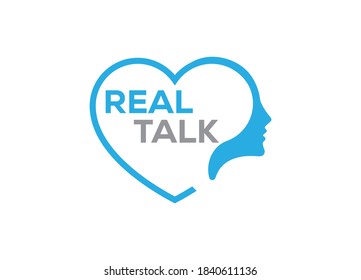 Real Talk Show Logo or Icon Design Vector Image Template