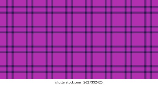 Tartán a cuadros de textura real, textil de Vector a cuadros coreano. Difícil patrón de tela de fondo sin fisuras en la paleta de colores púrpura y violeta.
