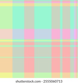 Real texture pattern check, vogue textile plaid background. Paper vector seamless tartan fabric in light and mint colors palette.