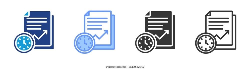 Real Time Analytics icon set multiple style collection