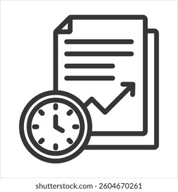 Real Time Analytics Outline Icon Vector Illustration