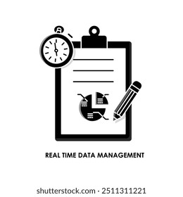 Icono de generación de datos en tiempo real para análisis instantáneo y monitoreo en vivo con trazo editable.