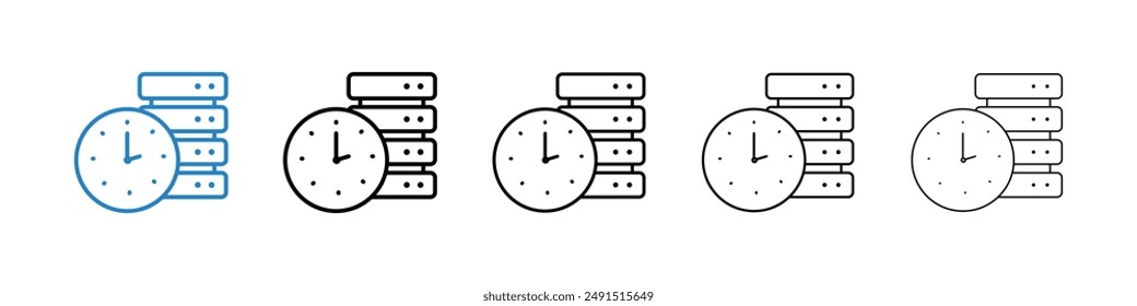 Real time data icon in black and blue