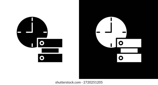 Pictograma plano negro de icono de datos en tiempo real. Para gráficos y Diseño web.