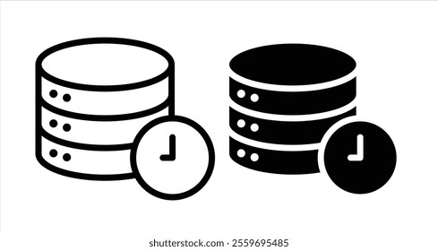 Real time data Icon collection in filled and stroke style.