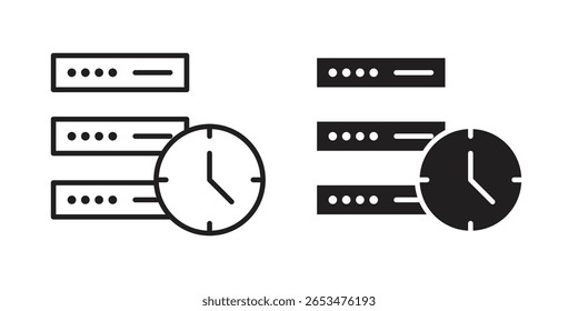Real time data icon, outline vector sign, linear and solid style pictogram isolated on white.