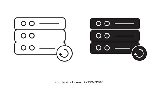Esquema del icono de datos en tiempo real y signo de Vector sólido, pictogramas lineales