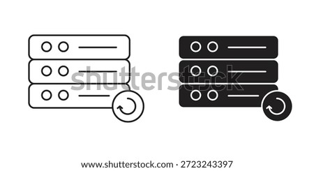 Real time data icon outline and solid vector sign, linear pictograms