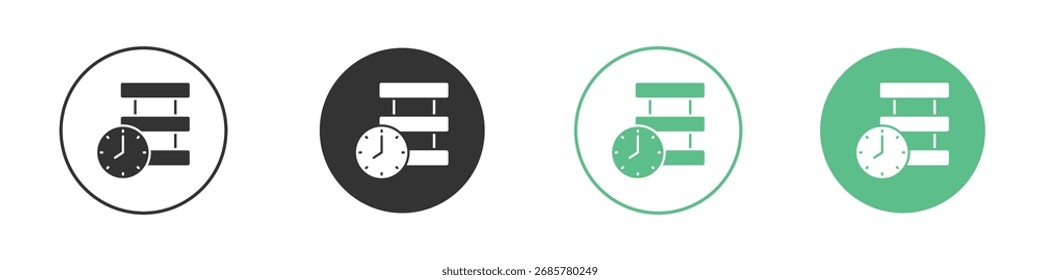 Real time data icon symbol illustration doodle set. EPS10