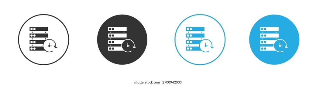 Real time data icon symbol flat style on white background.