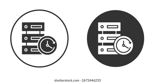 Real time data icon vector clipart in black colors. suitable for graphic work