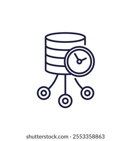 real time data line icon on white