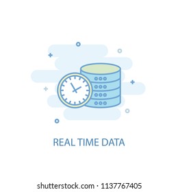 Real time data line trendy icon. Simple line, colored illustration. Real time data symbol flat design from Big data set. Can be used for UI/UX