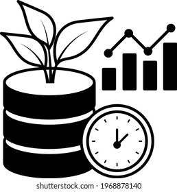 Real time data for monitoring and Making Decision Precision Agriculture Concept Vector Icon Design, Smart agriculture symbol, Digital agriculture Sign, satellite  Database farming stock illustration, 