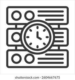 Real Time Data Outline Icon Vector Illustration
