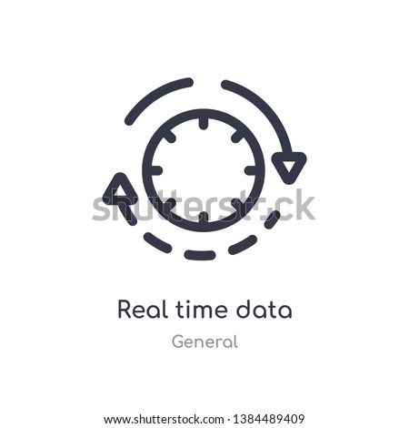 real time data outline icon. isolated line vector illustration from general collection. editable thin stroke real time data icon on white background