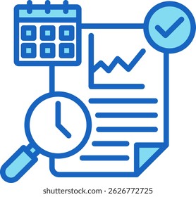 Real Time Icon Blue Vector Illustration