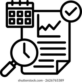 Ilustración vectorial de línea de icono en tiempo real