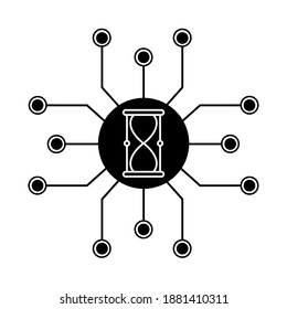 Real time icon vector. online illustration sign. clock symbol.