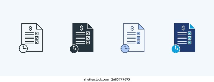 Real Time Invoicing Multiple Style Icon Collection