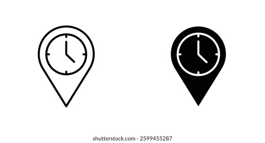 Real time location flat simple vector icons illustration set.