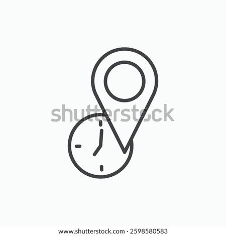 Real time location icon isolated on white background