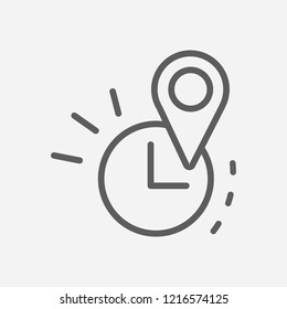 Real Time Location Icon Line Symbol. Isolated Vector Illustration Of  Icon Sign Concept For Your Web Site Mobile App Logo UI Design.