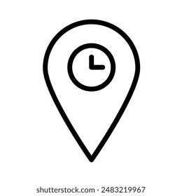Real time location icon linear logo mark in black and white