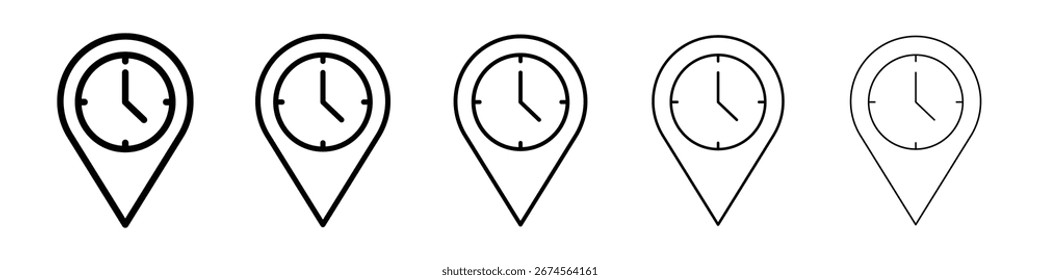 Logotipo do ícone de localização em tempo real na coleção de linhas de traçado
