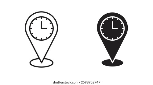 Real time location vector line icon illustration collection.