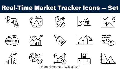 Real Time Market Tracker bundle Icons Set live,stock,market,data,icons,finance,tracker,bundle icons