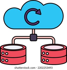 Real time Mirror Computing Concept, Raid or synchronous journey Vector Icon Design, Cloud Processing Symbol, Computing Services Sign, Web Services and Data Center stock illustration