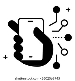 Real Time Mobile GPS Tracking Vector ICon design