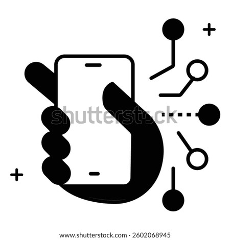 Real Time Mobile GPS Tracking Vector ICon design