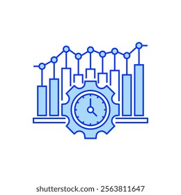 Real Time Monitoring Filled Line Icon. linear style sign for mobile concept and web design. Outline vector icon.