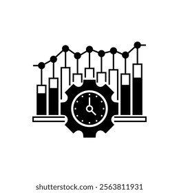 Real Time Monitoring Glyph Icon. linear style sign for mobile concept and web design. Outline vector icon.