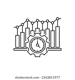 Real Time Monitoring Line Icon. linear style sign for mobile concept and web design. Outline vector icon.