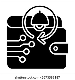 Real Time Notification Glyph Icon Vector Illustration