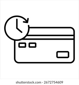 Real Time Payment Outline Icon Vector Illustration